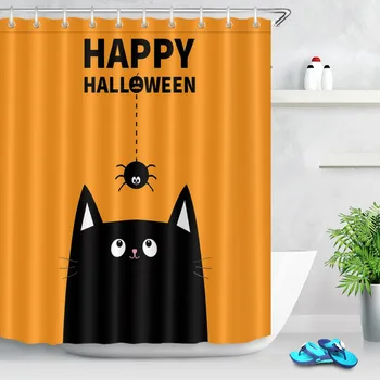 LB Cute Black Cat Face Orange Spider Insect Shower Curtain Funny Halloween Waterproof Bathroom Fabric For Kids Art Bathtub Decor
LB Cute Black Cat Face Orange Spider Insect Shower Curtain Funny Halloween Waterproof Bathroom Fabric For Kids Art Bathtub Decor