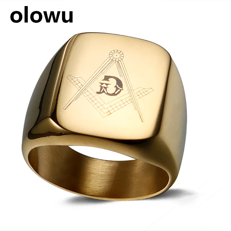 olowu Men's Stainless Steel Rings Simple Punk Square Shaped Black Silver Gold Tone Mason Finger Ring Masonic Hiphop Jewelry
olowu Men's Stainless Steel Rings Simple Punk Square Shaped Black Silver Gold Tone Mason Finger Ring Masonic Hiphop Jewelry