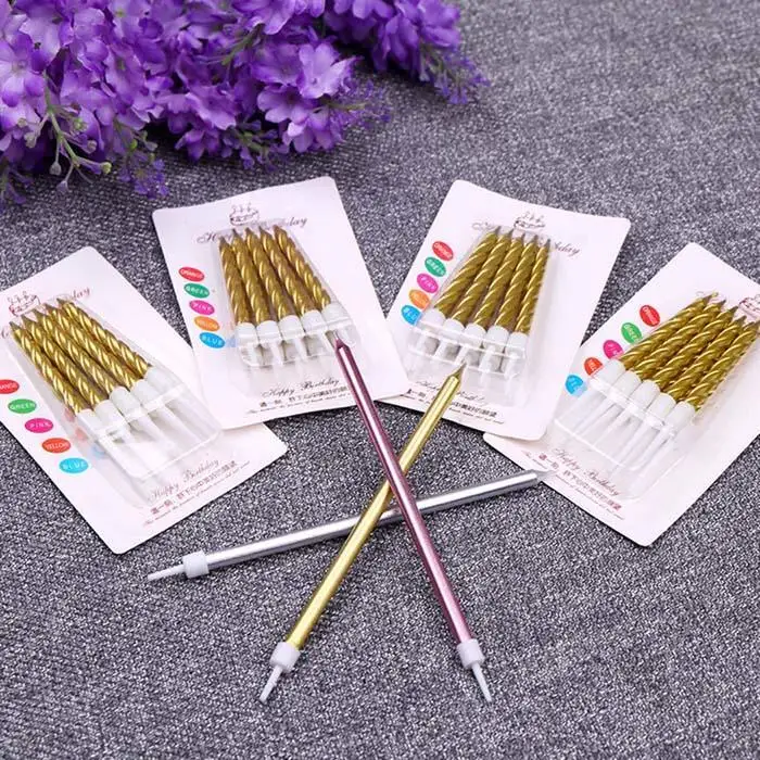 10Psc Birthday Candle Golden Birthday Cake Candles for Wedding Birthday Party Decorations
10Psc Birthday Candle Golden Birthday Cake Candles for Wedding Birthday Party Decorations