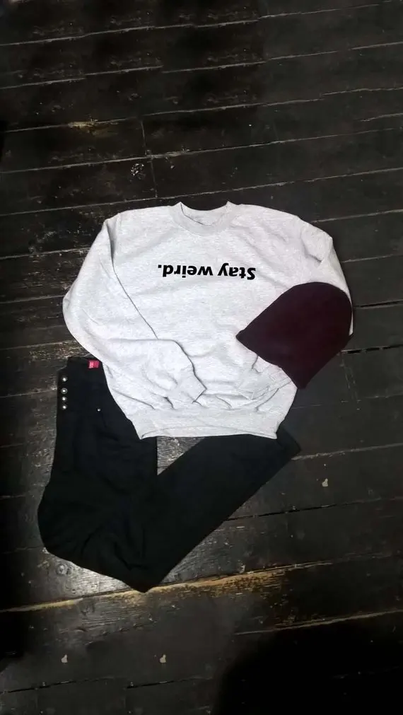 Sugarbaby Stay Weird Sweatshirt Slogan Fashion Casual Tops Hipster Grey Yellow Sweatshirt Fashion Casual Tops Drop Ship
Sugarbaby Stay Weird Sweatshirt Slogan Fashion Casual Tops Hipster Grey Yellow Sweatshirt Fashion Casual Tops Drop Ship