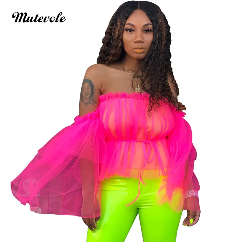Mutevole Ladies Sexy Off Shoulder Perspective Mesh Blouses Women Summer See Through Party Blouses Elegant Long Sleeve Top Blouse
Mutevole Ladies Sexy Off Shoulder Perspective Mesh Blouses Women Summer See Through Party Blouses Elegant Long Sleeve Top Blouse