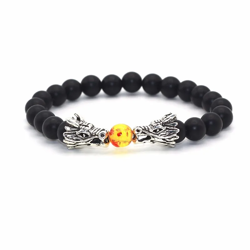 Antique Silver Plated Double Dragon Head with Matt Onyx Black Natural Stone Beads Bracelet For Men Women
Antique Silver Plated Double Dragon Head with Matt Onyx Black Natural Stone Beads Bracelet For Men Women