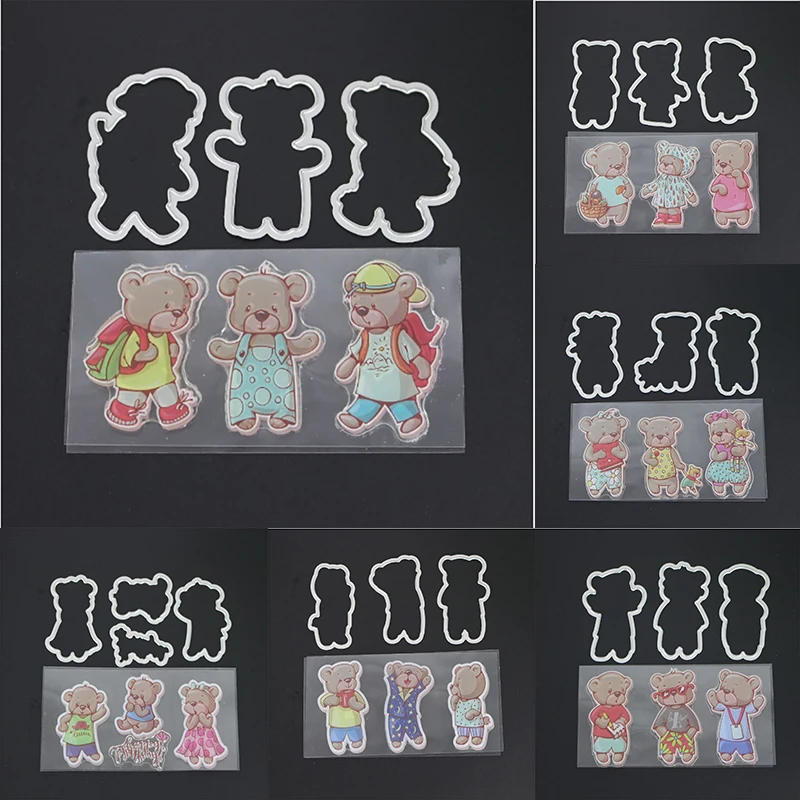 AZSG Lovely/Cute Baby Bear Cutting Dies Clear Stamps For DIY Scrapbooking Decoretive Card Making DIY Decoative Die Cutter
AZSG Lovely/Cute Baby Bear Cutting Dies Clear Stamps For DIY Scrapbooking Decoretive Card Making DIY Decoative Die Cutter