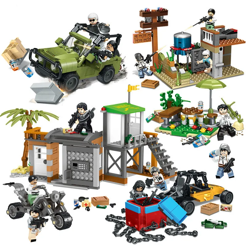 PUBG Figures Truck Jeep motorcycle Airdrop Weapon Pack Gun Bunker Bricks game Building Blocks Toys for Children
PUBG Figures Truck Jeep motorcycle Airdrop Weapon Pack Gun Bunker Bricks game Building Blocks Toys for Children