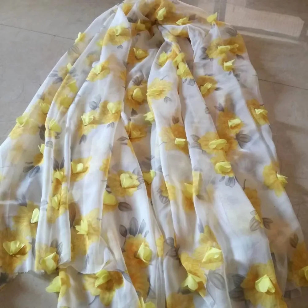 Chiffon Lace Fabric T-stage Cloth 3D Chiffon Flowers Print Chiffon Wedding Dress Width 150cm Diy Accessories DG916
Chiffon Lace Fabric T-stage Cloth 3D Chiffon Flowers Print Chiffon Wedding Dress Width 150cm Diy Accessories DG916