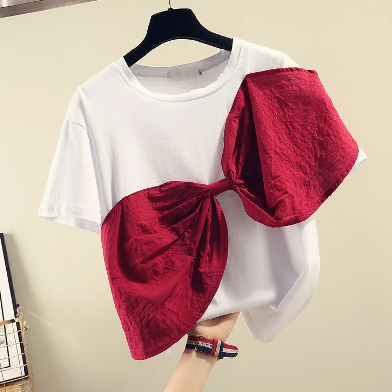 Pull Tshirt Lady 2019 KoreanSummer New Women's Wear Hundred Sweet Big Bow Short Sleeve Round Collar T-shirt Blusas Shirts Femme
Pull Tshirt Lady 2019 KoreanSummer New Women's Wear Hundred Sweet Big Bow Short Sleeve Round Collar T-shirt Blusas Shirts Femme