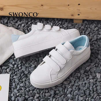 SWONCO Women's Sneakers 2018 Spring Autumn Fashion Hook & Loop White Shoes Women Shoes Flat Leather Sneakers Woman Shoe Sneaker
SWONCO Women's Sneakers 2018 Spring Autumn Fashion Hook & Loop White Shoes Women Shoes Flat Leather Sneakers Woman Shoe Sneaker