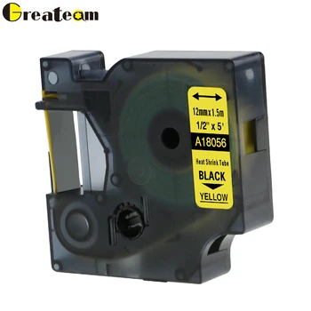 Greateam 1pcs 18056 Dymo Rhino Heat-Shrink Tube Label Compatible for Dymo Rhino 5000 Label Maker, Black on Yellow 12mm
Greateam 1pcs 18056 Dymo Rhino Heat-Shrink Tube Label Compatible for Dymo Rhino 5000 Label Maker, Black on Yellow 12mm