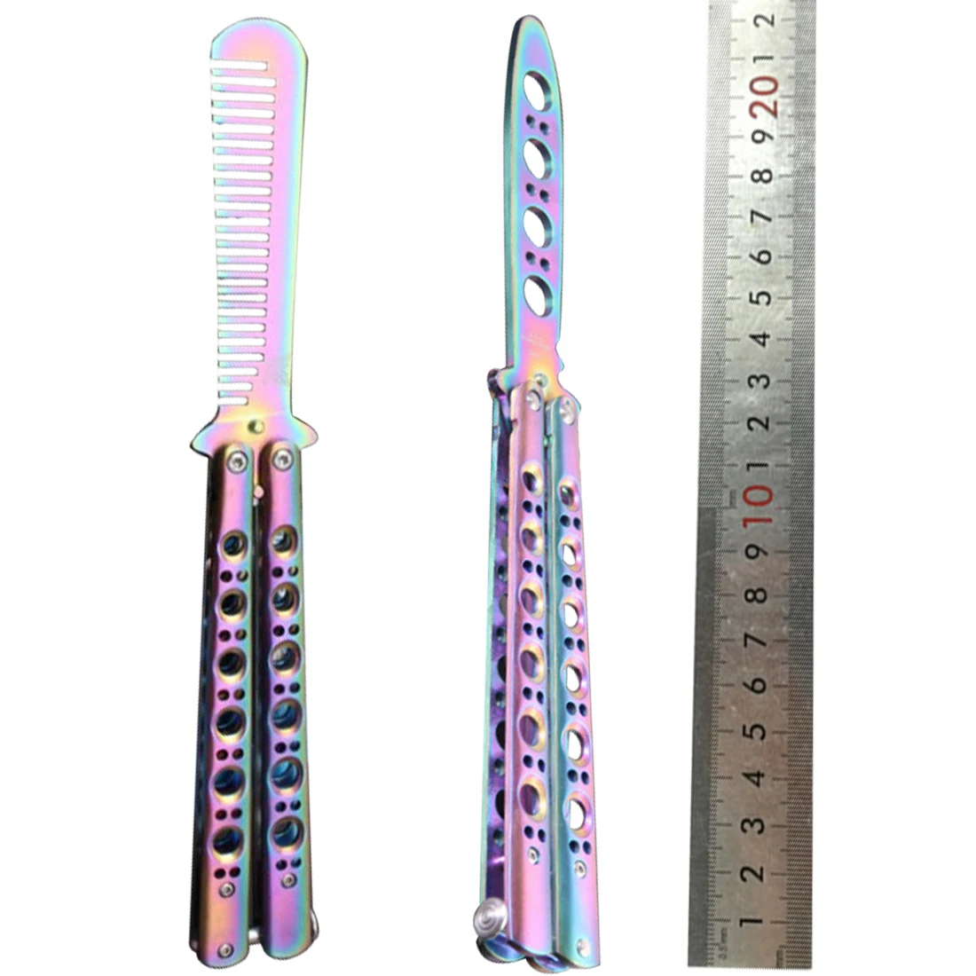 23cm Stainless Steel Butterfly Folding Knife Not Sharp Training Folding Knife Dull Tool Butterfly In Knife Titanium Coated
23cm Stainless Steel Butterfly Folding Knife Not Sharp Training Folding Knife Dull Tool Butterfly In Knife Titanium Coated