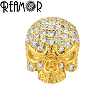 REAMOR Metal Copper Bead Micro Pave Zircon Skull Bead for Bracelet DIY Gold Black Plating Charms Bead Jewelry Making Accessories
REAMOR Metal Copper Bead Micro Pave Zircon Skull Bead for Bracelet DIY Gold Black Plating Charms Bead Jewelry Making Accessories