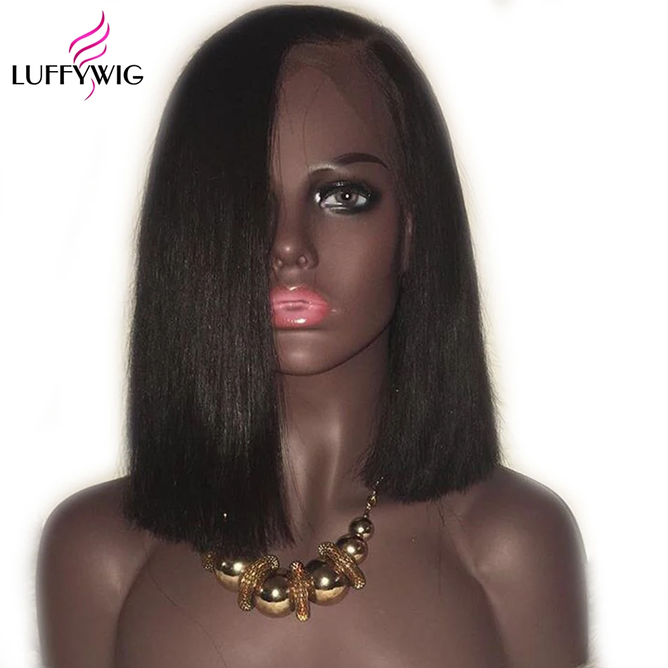 LUFFYHAIR Remy Brazilian Human Hair Bob Cut Wig Left Side Part 13x6 Lace Front Wig 150% Density Straight Short Bob Wig Baby Hair 
LUFFYHAIR Remy Brazilian Human Hair Bob Cut Wig Left Side Part 13x6 Lace Front Wig 150% Density Straight Short Bob Wig Baby Hair