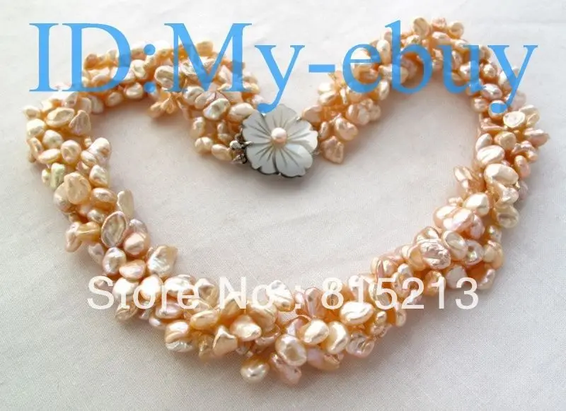 FREE SHIPPING>>>@@ > N1429 4 Rows Pink Petal Keishi Keshi Pearl Necklace Shell Clasp
FREE SHIPPING>>>@@ > N1429 4 Rows Pink Petal Keishi Keshi Pearl Necklace Shell Clasp
