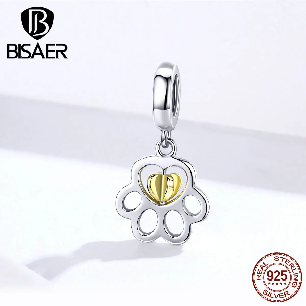 BISAER 925 Sterling Silver Animal Love Pet Dog Cat Footprints Beads Charms fit for Charm Bracelets Silver 925 Jewelry ECC1251
BISAER 925 Sterling Silver Animal Love Pet Dog Cat Footprints Beads Charms fit for Charm Bracelets Silver 925 Jewelry ECC1251