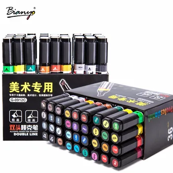 Bianyo 36 Colors Artist Dual Head Sketch Manga Markers Double Line Professional Alcohol Based Ink Markers for Design Supplies
Bianyo 36 Colors Artist Dual Head Sketch Manga Markers Double Line Professional Alcohol Based Ink Markers for Design Supplies