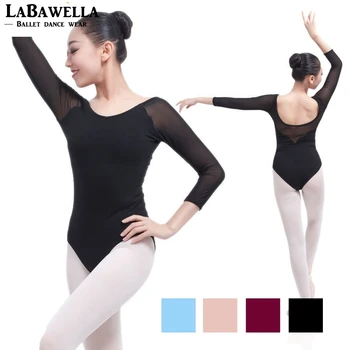 Latest black girls adult 3/4sleeve mesh sexy gymnastics dance leotards women ballet costumes with V back CS0328
Latest black girls adult 3/4sleeve mesh sexy gymnastics dance leotards women ballet costumes with V back CS0328