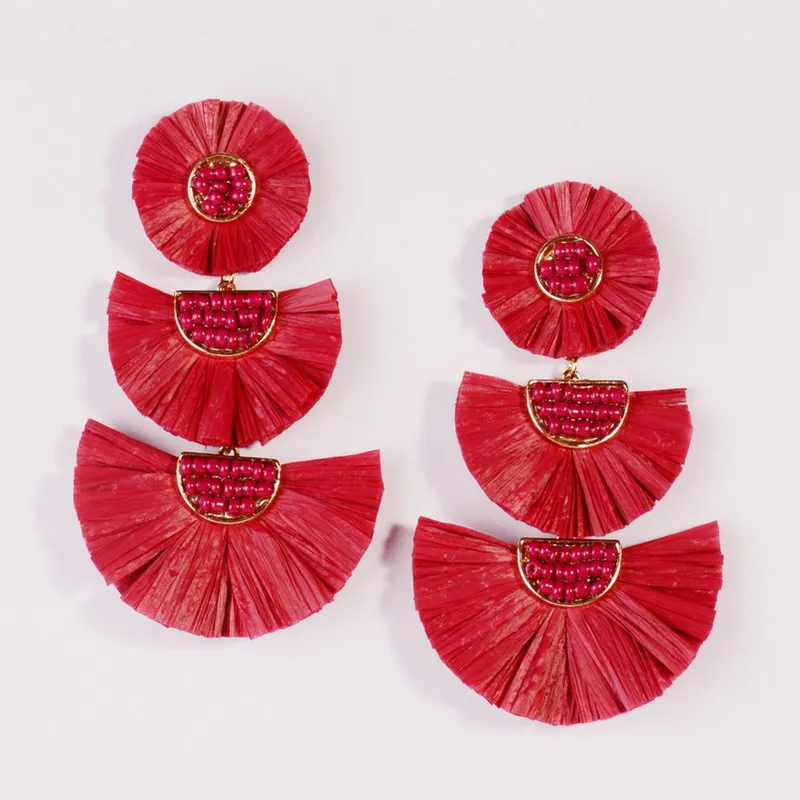 Rainbery New Fashion Raffia Earrings Tassel Earrings Light Weight Fashion Colorful Jewelry Tiered Dangle Statement Earrings
Rainbery New Fashion Raffia Earrings Tassel Earrings Light Weight Fashion Colorful Jewelry Tiered Dangle Statement Earrings