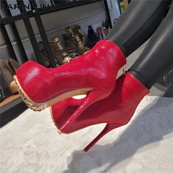 Karinluna Brand Design Big Size 34-47 Thick Platform Women Shoes Sexy Nightclub Thin High Heels Party Shoes Women Ankle Boots
Karinluna Brand Design Big Size 34-47 Thick Platform Women Shoes Sexy Nightclub Thin High Heels Party Shoes Women Ankle Boots