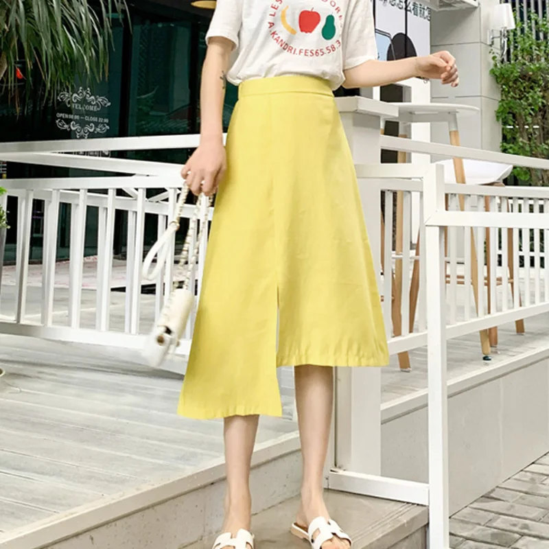 Summer Cotton Skirts Irregular Linen Blend Split A-line Long Skirts Elastic Waist High Low Solid Yellow White Cotton Skirts
Summer Cotton Skirts Irregular Linen Blend Split A-line Long Skirts Elastic Waist High Low Solid Yellow White Cotton Skirts