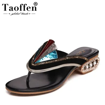 TAOFFEN Bohemia Women Real Leather Flats Sandals Beading Mixed Color Bowknot Flats Flip Flops Summer Beach Slipper Size 34-39
TAOFFEN Bohemia Women Real Leather Flats Sandals Beading Mixed Color Bowknot Flats Flip Flops Summer Beach Slipper Size 34-39