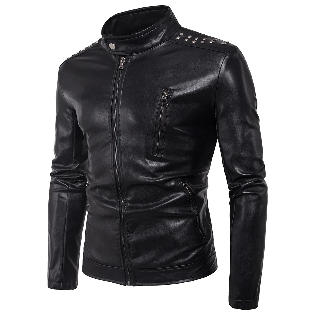 2018 Fashion Gentleman Men Locomotive Rivet Leather Jacket Male Spring Autumn Motorcycle PU Jackets Casual Coat Big Size 4XL 5XL
2018 Fashion Gentleman Men Locomotive Rivet Leather Jacket Male Spring Autumn Motorcycle PU Jackets Casual Coat Big Size 4XL 5XL