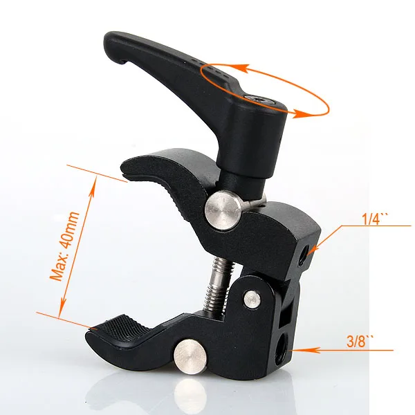 Camera Photography Friction Clip Arm Clamp Holder Mount with Standard Ball Head 1/4 3/8 Screw for Camera Flash Holder Bracket
Camera Photography Friction Clip Arm Clamp Holder Mount with Standard Ball Head 1/4 3/8 Screw for Camera Flash Holder Bracket