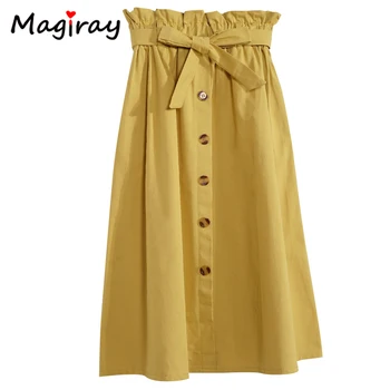 Magiray Harajuku High Waist Frill Midi Skirt Women 2020 Summer Elegant Chic Button Lapel Bow A Line Skirt Korean Vintage C357
Magiray Harajuku High Waist Frill Midi Skirt Women 2020 Summer Elegant Chic Button Lapel Bow A Line Skirt Korean Vintage C357