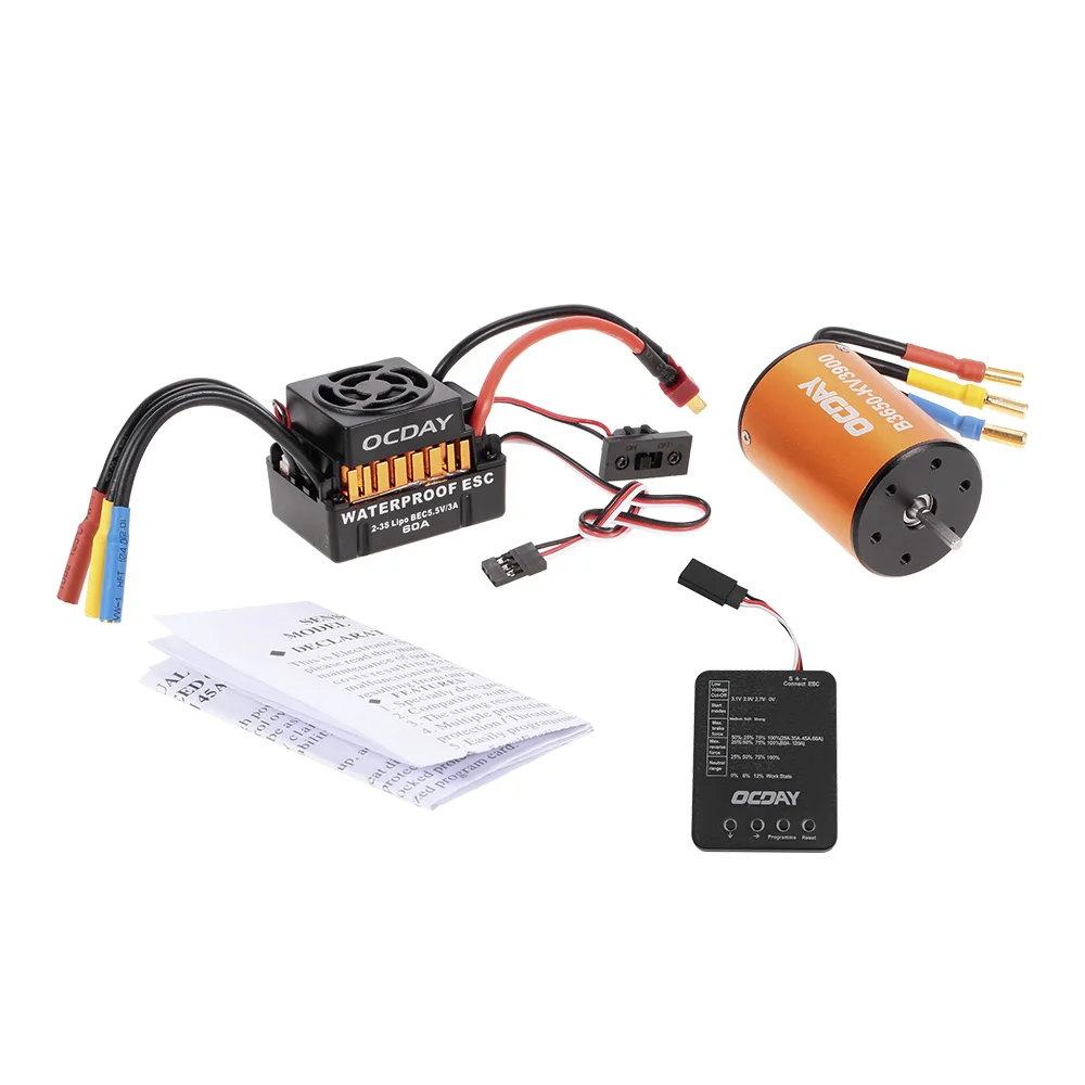 60A Brushless ESC Speed Control B3650 3900KV 3930KV 4370KV 5200KV 4P Sensorless Brushless Motor Programming Card 1/10 RC Car
60A Brushless ESC Speed Control B3650 3900KV 3930KV 4370KV 5200KV 4P Sensorless Brushless Motor Programming Card 1/10 RC Car