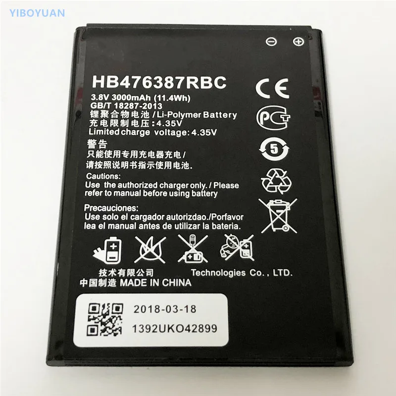 3.8V 3000mAh HB476387RBC For Huawei Honor 3X / 3XPro G750 G750-C00 G750-T00 G750-U00 G750-U10 G750-T01 Battery
3.8V 3000mAh HB476387RBC For Huawei Honor 3X / 3XPro G750 G750-C00 G750-T00 G750-U00 G750-U10 G750-T01 Battery