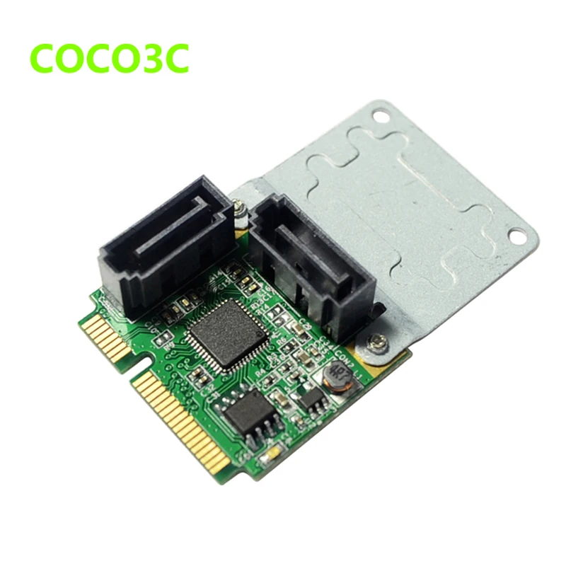 2 порта SATA 6G mini PCI Express Карта контроллера PCI-e к двойному III 3 0 конвертер + полуразмер