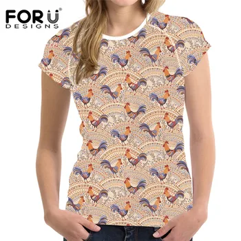 FORUDESIGNS Casual Women Summer T Shirt Bohemian Rooster Design Short Sleeve Female Tshirts Girl Ladies Fashion O-neck Tee Shirt 
FORUDESIGNS Casual Women Summer T Shirt Bohemian Rooster Design Short Sleeve Female Tshirts Girl Ladies Fashion O-neck Tee Shirt