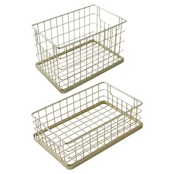 Metal Wire Storage Basket With Handles For Kitchen Bathroom Shelves Makeup Organiser Household Baskets Container
Metal Wire Storage Basket With Handles For Kitchen Bathroom Shelves Makeup Organiser Household Baskets Container
