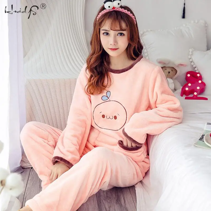 Women Cartoon Kawaii Pyjamas Suit Thick Flannel Sheepwear Female Warm Winter Pajama Set Long Sleeve Tops & Pants 2 Piece Set
Women Cartoon Kawaii Pyjamas Suit Thick Flannel Sheepwear Female Warm Winter Pajama Set Long Sleeve Tops & Pants 2 Piece Set