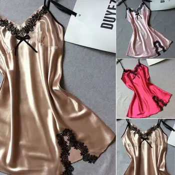 Sexy Satin Sleepwear Lingerie Women Smotth Summer Cozy Nightwear Lace Robe Dress Babydoll Nightdress Nightgown Sleepshirts
Sexy Satin Sleepwear Lingerie Women Smotth Summer Cozy Nightwear Lace Robe Dress Babydoll Nightdress Nightgown Sleepshirts