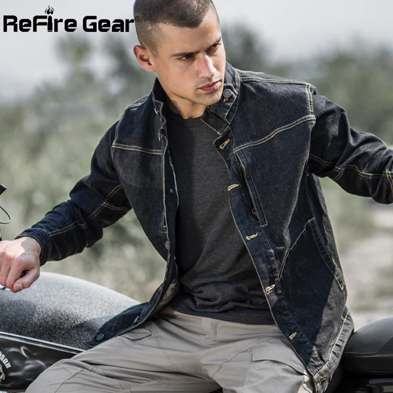 ReFire Gear Vintage Tactical Denim Jacket Men Classic Army Soliders Military Jackets Autumn Stretch Motorcycle Bomber Jean Coat
ReFire Gear Vintage Tactical Denim Jacket Men Classic Army Soliders Military Jackets Autumn Stretch Motorcycle Bomber Jean Coat