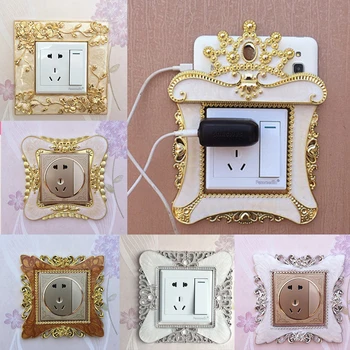 Luxurious Gold Switch Decorative Frame Sticker Baroque Palace Style Wall Light Switch Frame Adornment Wedding New House Decor 
Luxurious Gold Switch Decorative Frame Sticker Baroque Palace Style Wall Light Switch Frame Adornment Wedding New House Decor