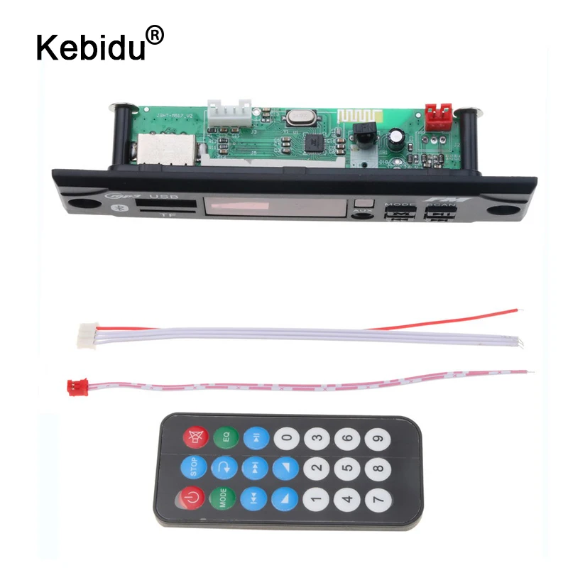 kebidu 5V 12V MP3 WMA Decoder Board Wireless Bluetooth Car Audio USB TF FM Radio Module with Remote Control For Car accessories
kebidu 5V 12V MP3 WMA Decoder Board Wireless Bluetooth Car Audio USB TF FM Radio Module with Remote Control For Car accessories