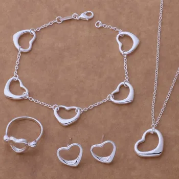 AS070 Hot sterling Jewelry Sets Bracelet 126 + Necklace 245 + Earring 190 + Ring 241 /adaaiuha ajnajaua silver color 
AS070 Hot sterling Jewelry Sets Bracelet 126 + Necklace 245 + Earring 190 + Ring 241 /adaaiuha ajnajaua silver color