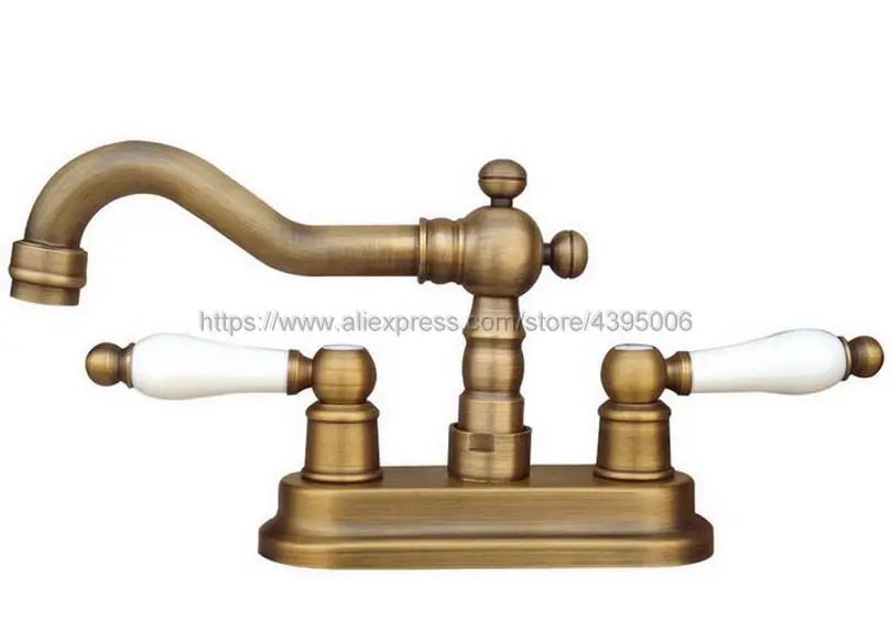 Antique Brass Basin Vessel Sinks Mixer Faucet Double Handle Bathroom Washing Mixer Taps Deck Mounted Bnf326
Antique Brass Basin Vessel Sinks Mixer Faucet Double Handle Bathroom Washing Mixer Taps Deck Mounted Bnf326