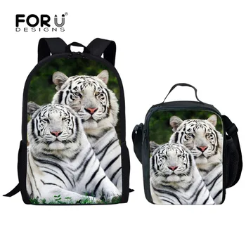 FORUDESIGNS 2pcs/set Animal White Tiger Primary Backpack Satchel Schoolbag School Bags for Teenager Boys Girls Mochila Sac A Dos
FORUDESIGNS 2pcs/set Animal White Tiger Primary Backpack Satchel Schoolbag School Bags for Teenager Boys Girls Mochila Sac A Dos