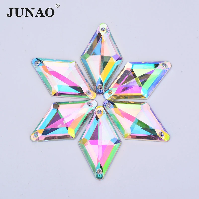 JUNAO 11*18mm Sewing Crystal AB Rhinestones Sew On Flatback Acrylic Gems Rhombus Shape Fancy Strass Crystals Stones For Clothes
JUNAO 11*18mm Sewing Crystal AB Rhinestones Sew On Flatback Acrylic Gems Rhombus Shape Fancy Strass Crystals Stones For Clothes