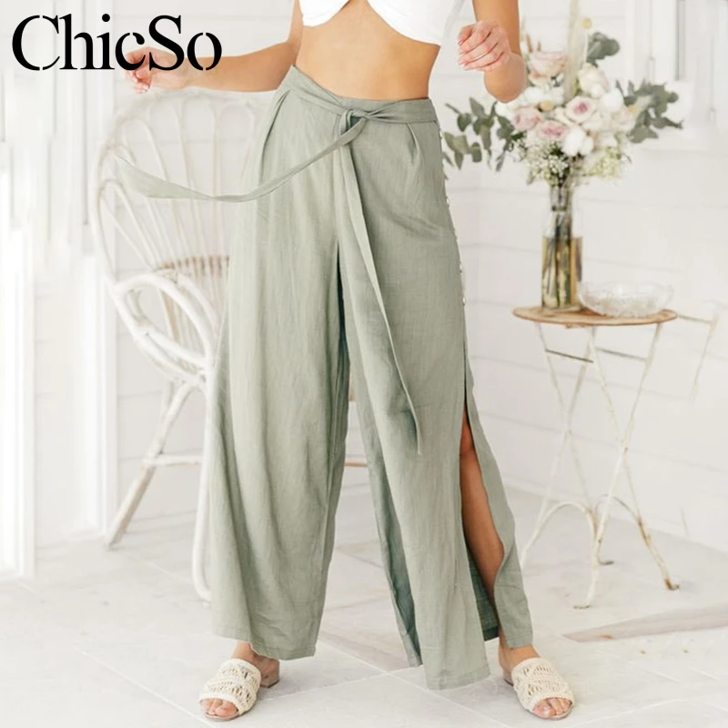MissyChilli Green linen side split casual pants Summer loose high waist women pants Female long streetwear sexy wide leg pants
MissyChilli Green linen side split casual pants Summer loose high waist women pants Female long streetwear sexy wide leg pants