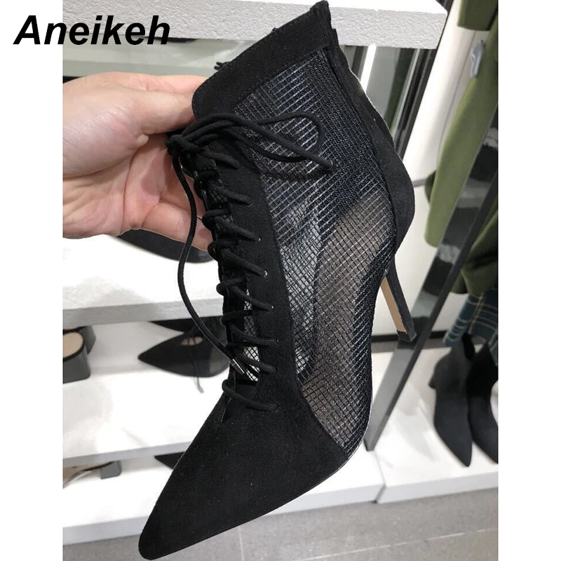 Aneikeh 2019 Spring/Autumn Sexy Gladiator Mesh Chelsea Boots zipper Classic Pointed Toe Ankle Boots High Fashion Shoes Woman
Aneikeh 2019 Spring/Autumn Sexy Gladiator Mesh Chelsea Boots zipper Classic Pointed Toe Ankle Boots High Fashion Shoes Woman