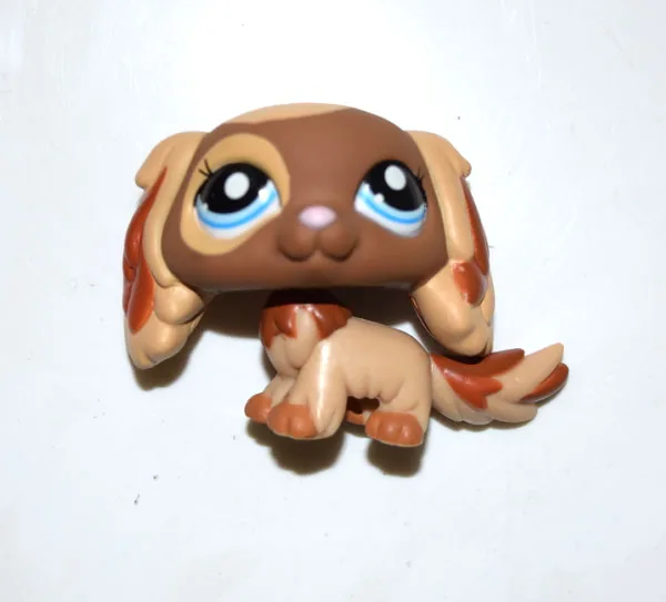 Pet Shop Brown Cream Blue Eyes King Charles Spaniel Dog Figure Toy