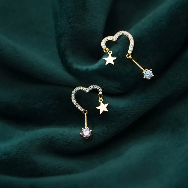 100% 925 Solid Sterling Silver Women Fashion Heart Star Charm Stud Earrings For Women Lovers Friendship Jewelry G1408
100% 925 Solid Sterling Silver Women Fashion Heart Star Charm Stud Earrings For Women Lovers Friendship Jewelry G1408
