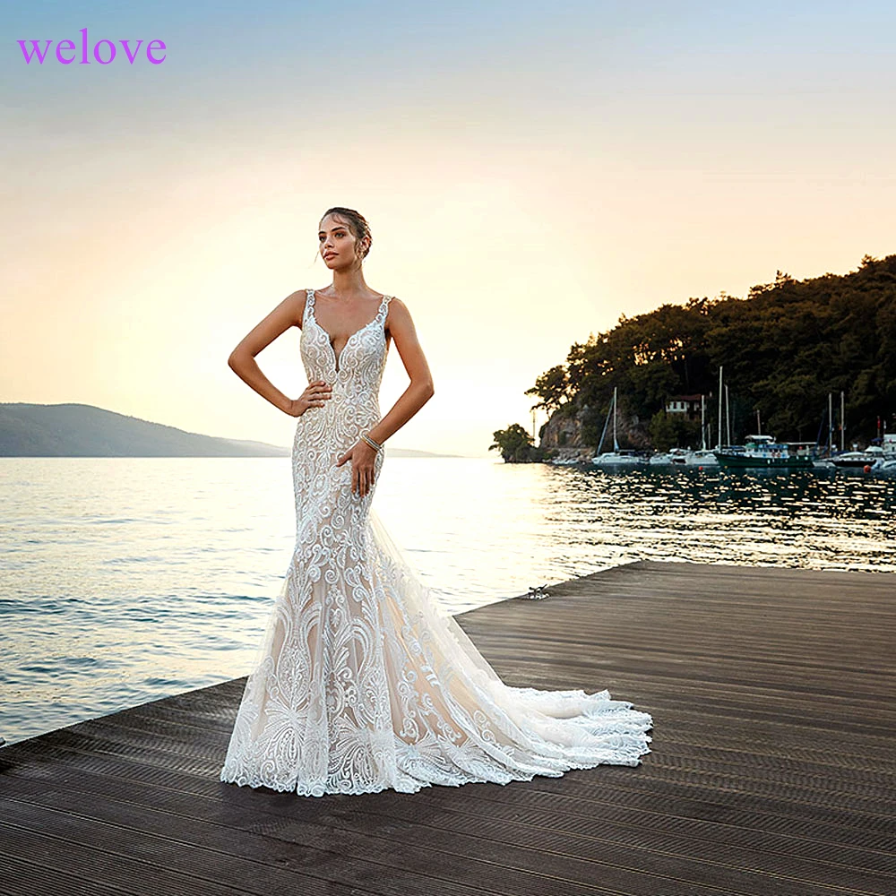 Robe de mariee Luxury Long Train Lace Mermaid Wedding Dresses 2019 Custom Made Appliques fishtail Wedding Gown Vestido de noiva
Robe de mariee Luxury Long Train Lace Mermaid Wedding Dresses 2019 Custom Made Appliques fishtail Wedding Gown Vestido de noiva