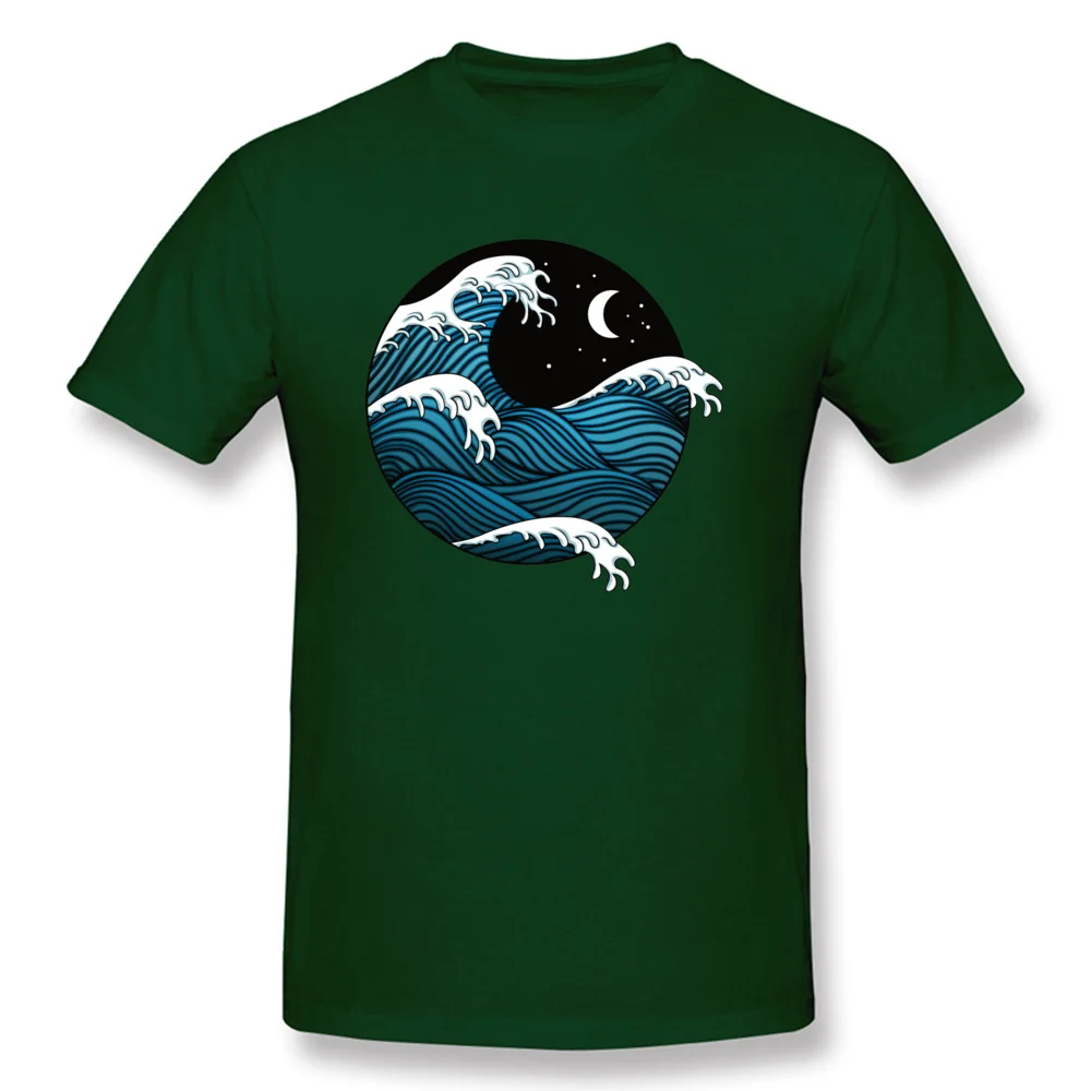 Casual wave in circle Male T-shirts Hip Hop April FOOL DAY Short Sleeve Crew Neck 100% Cotton Tees Crazy T Shirt wave in circle dark