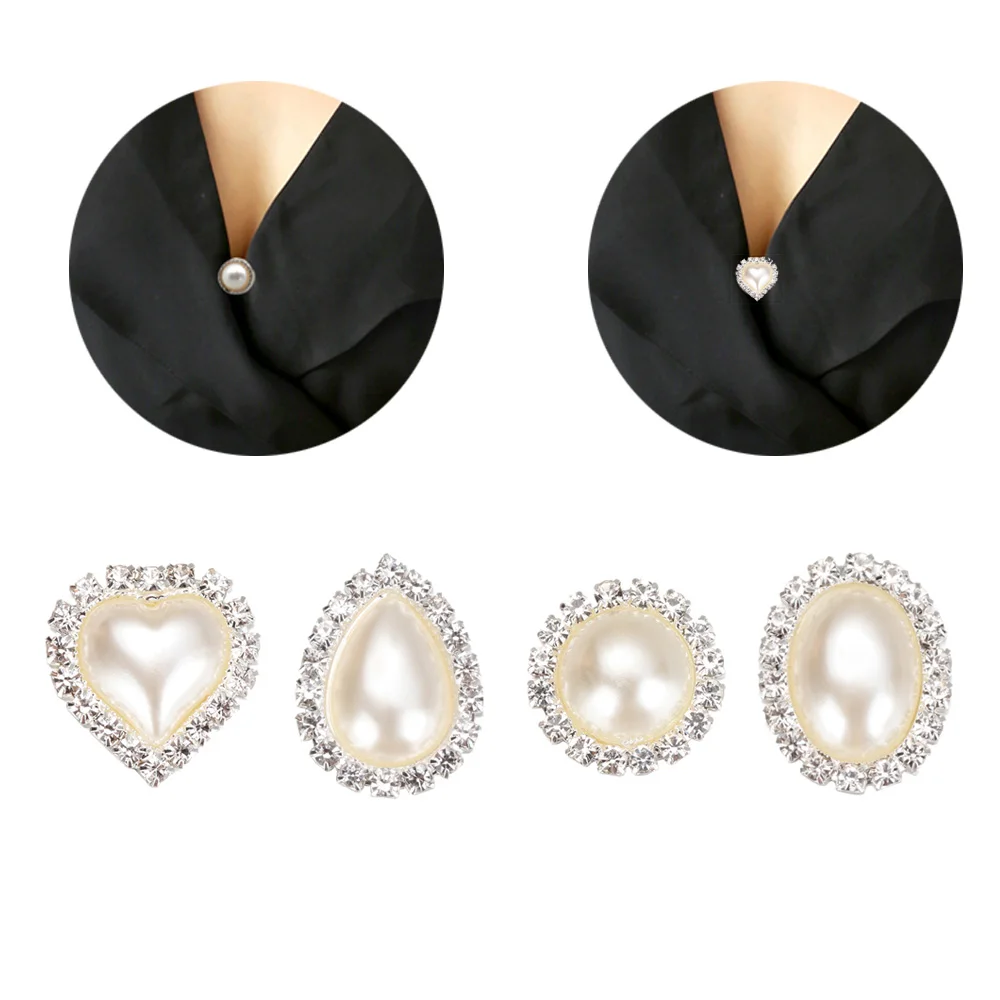 

10pcs ivory pearls rhinestones buttons metal wedding Invitations decorate button trinket hair flower center scrapbooking button