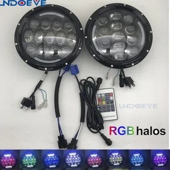Undoeve For Jeep Wrangler JK 1Pair with RGB halo 105W led headlight high/low beam Round 7inch led headlamp DRL Turn signal light
Undoeve For Jeep Wrangler JK 1Pair with RGB halo 105W led headlight high/low beam Round 7inch led headlamp DRL Turn signal light