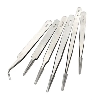 6Pcs Pro Anti-Static Stainless Steel Tweezers Set Jewelry Pick-Up Tools
6Pcs Pro Anti-Static Stainless Steel Tweezers Set Jewelry Pick-Up Tools