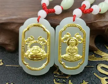 High-quality natural hetian jade gold guanyin pendant necklace men's and women's jewelry gift amulet 
High-quality natural hetian jade gold guanyin pendant necklace men's and women's jewelry gift amulet